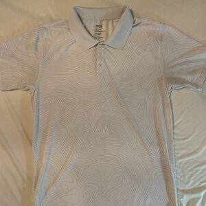 TRUE Polo Shirt in Light Gray with Topographic Print